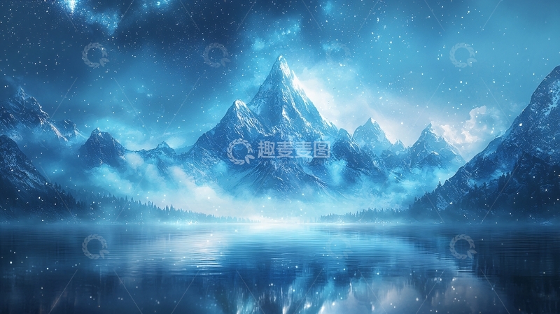 高清大图下载【趣麦麦图】冰雪奇幻山脉