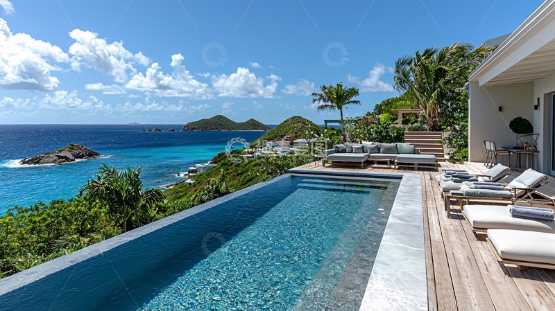 高清大图下载【趣麦麦图】海景别墅无边泳池