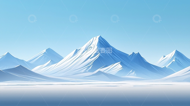 高清大图下载【趣麦麦图】简约风格雪山风景