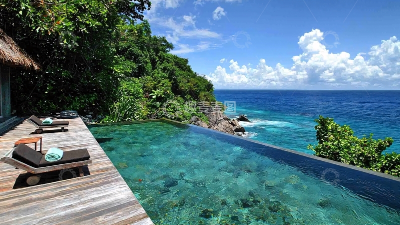 高清大图下载【趣麦麦图】海景无边泳池别墅