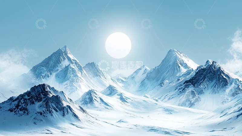 高清大图下载【趣麦麦图】雪山日出102