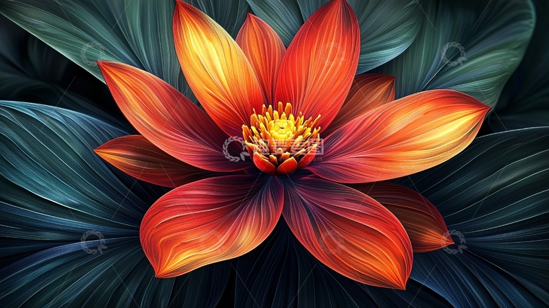 高清大图下载【趣麦麦图】暗红火焰色系花朵特写