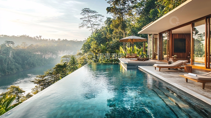 高清大图下载【趣麦麦图】巴厘岛无边泳池别墅