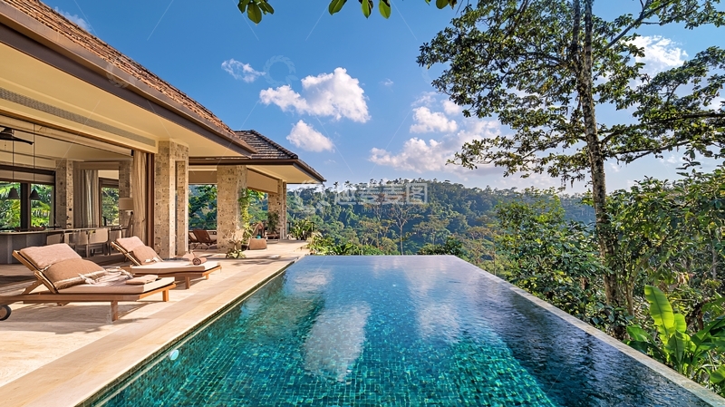 高清大图下载【趣麦麦图】度假泳池别墅
