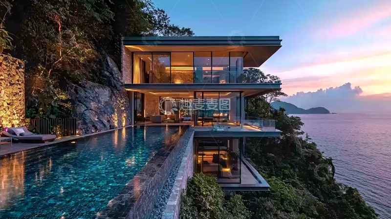 高清大图下载【趣麦麦图】崖边豪宅