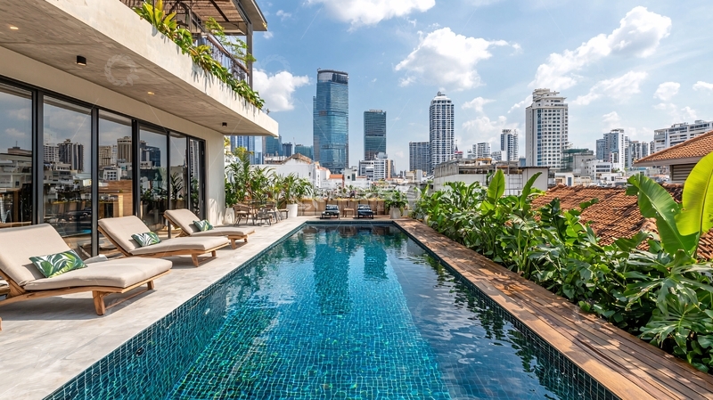 高清大图下载【趣麦麦图】城市景观泳池别墅