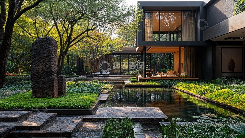 高清大图下载【趣麦麦图】现代庭院别墅设计