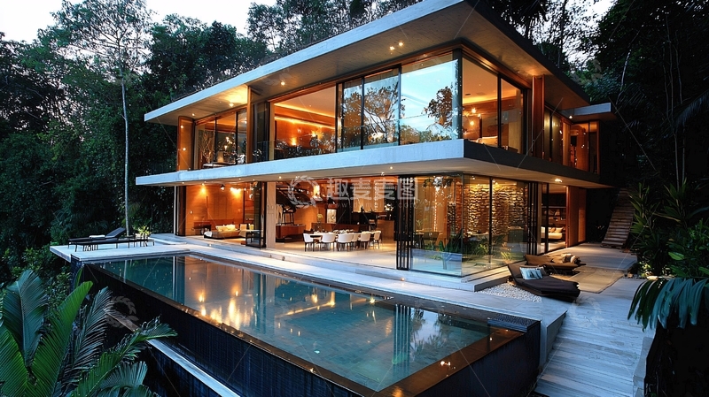 高清大图下载【趣麦麦图】现代森林别墅