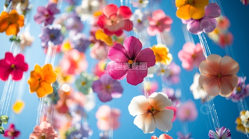 高清大图下载【趣麦麦图】悬挂的彩色鲜花