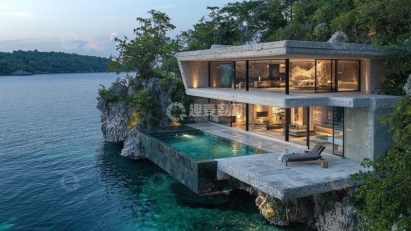 高清大图下载【趣麦麦图】海边悬崖别墅