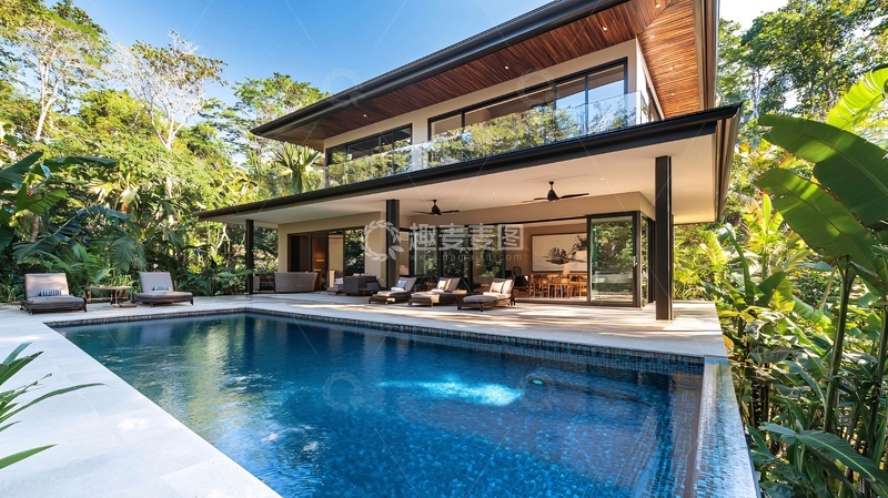 高清大图下载【趣麦麦图】现代风格别墅泳池