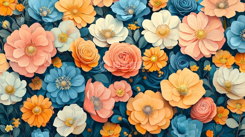 高清大图下载【趣麦麦图】色彩鲜艳的花卉背景图