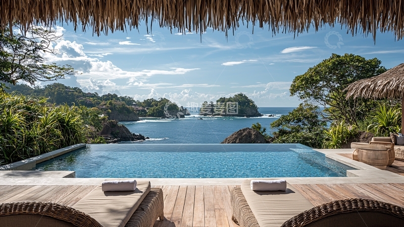 高清大图下载【趣麦麦图】海景无边泳池别墅