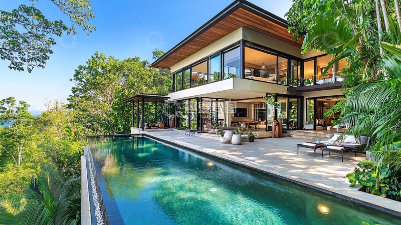 高清大图下载【趣麦麦图】山顶泳池别墅