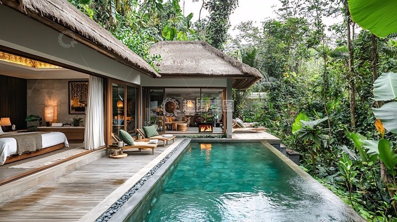 高清大图下载【趣麦麦图】巴厘岛私人泳池别墅