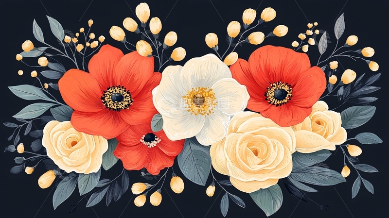 高清大图下载【趣麦麦图】手绘花卉素材