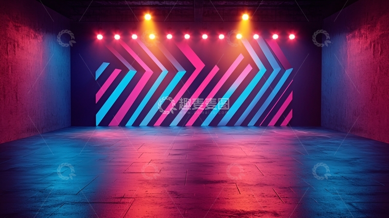 高清大图下载【趣麦麦图】霓虹灯舞台背景
