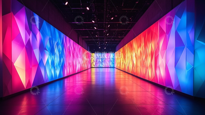 高清大图下载【趣麦麦图】炫彩灯光走廊