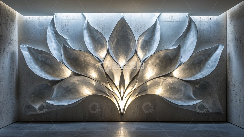 高清大图下载【趣麦麦图】金属莲花壁饰