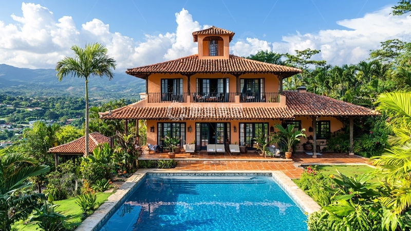 高清大图下载【趣麦麦图】山顶别墅泳池景观