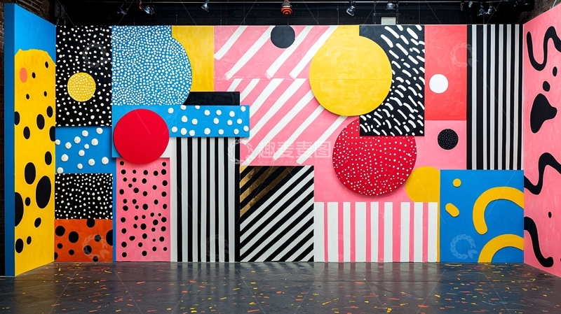 高清大图下载【趣麦麦图】色彩斑斓的几何抽象画