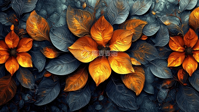 高清大图下载【趣麦麦图】金色花朵