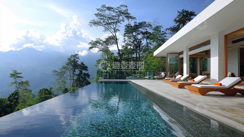 高清大图下载【趣麦麦图】山景无边泳池别墅