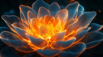 暗夜中燃烧的火焰莲花