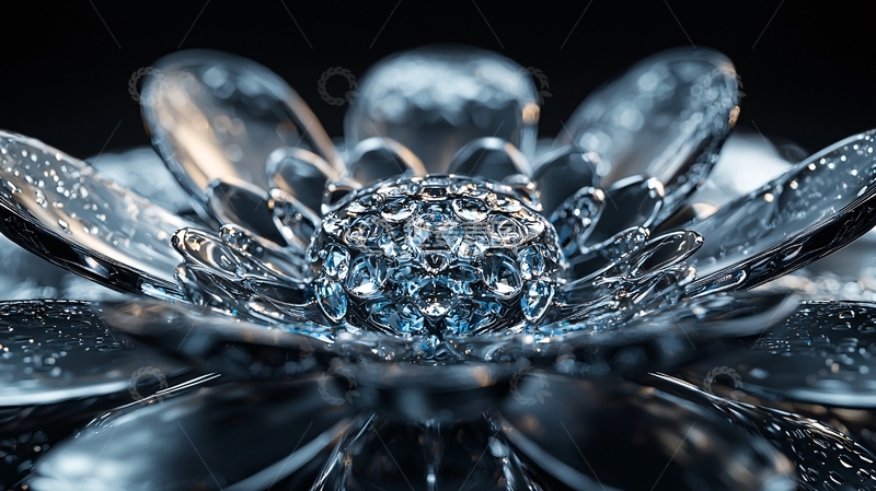 高清大图下载【趣麦麦图】晶莹剔透的水晶花朵