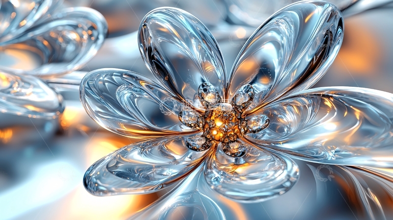 高清大图下载【趣麦麦图】晶莹剔透的玻璃花朵