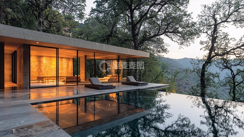 高清大图下载【趣麦麦图】山林别墅夜景