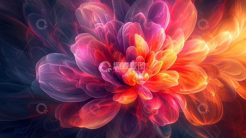 高清大图下载【趣麦麦图】梦幻绚丽的彩色花朵