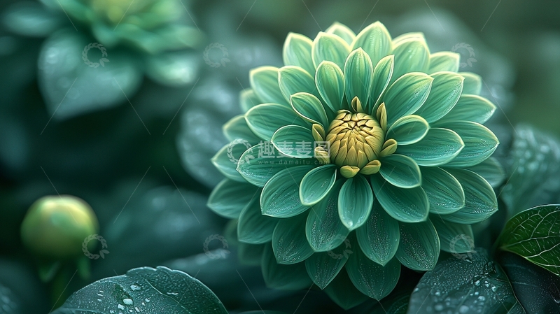 高清大图下载【趣麦麦图】绿色的达丽雅花