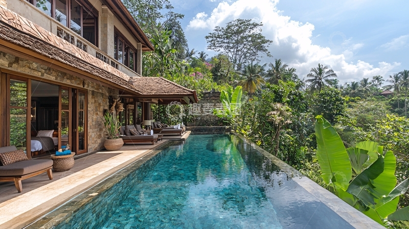 高清大图下载【趣麦麦图】巴厘岛别墅泳池