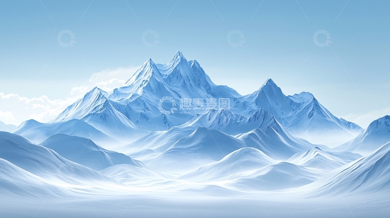 高清大图下载【趣麦麦图】冰雪覆盖的山脉