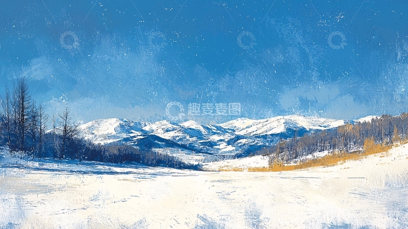 高清大图下载【趣麦麦图】雪山风景画