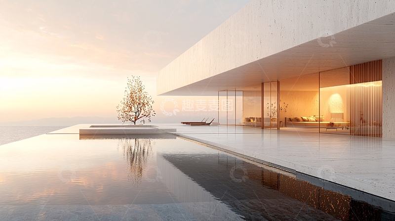 高清大图下载【趣麦麦图】现代简约海景别墅