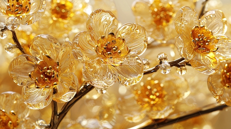 高清大图下载【趣麦麦图】透明水晶梅花枝