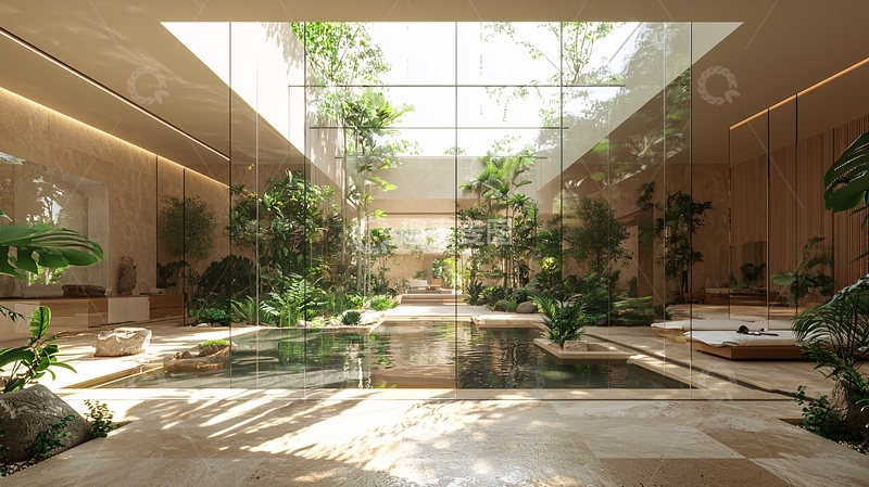 高清大图下载【趣麦麦图】室内花园泳池设计