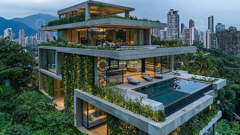 高清大图下载【趣麦麦图】现代化绿色生态别墅