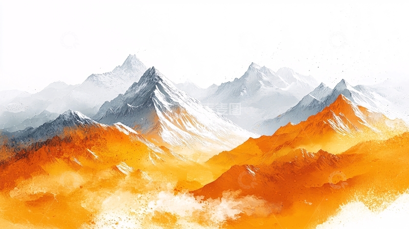 高清大图下载【趣麦麦图】水墨写意山峰