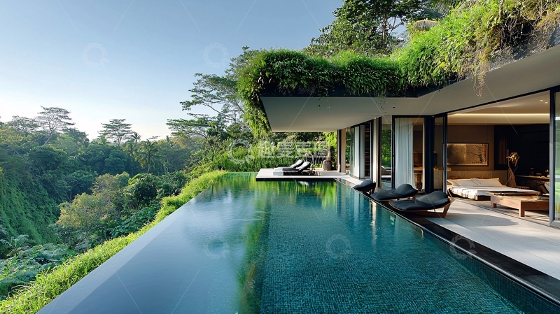 高清大图下载【趣麦麦图】崖边无边泳池别墅