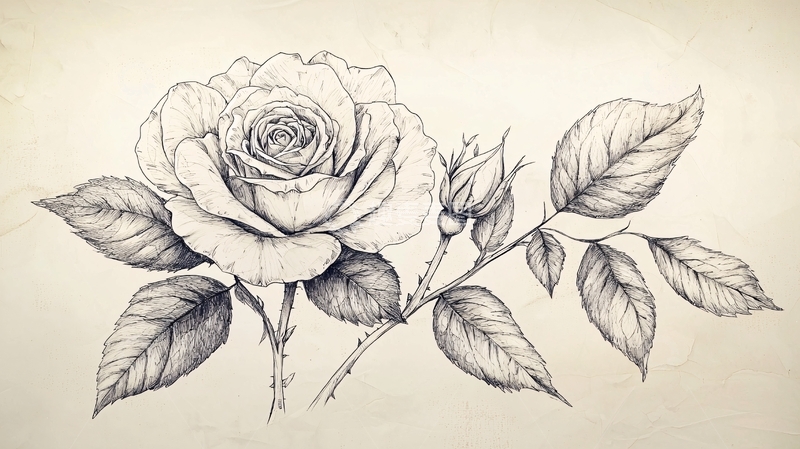 高清大图下载【趣麦麦图】手绘玫瑰花