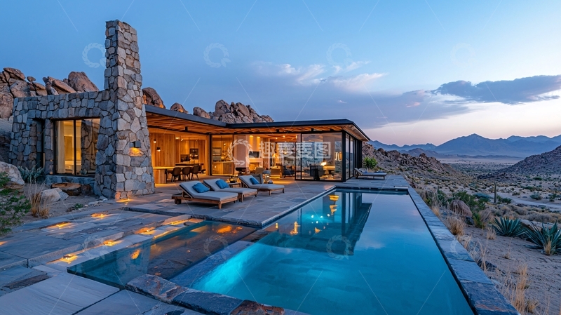 高清大图下载【趣麦麦图】沙漠豪宅