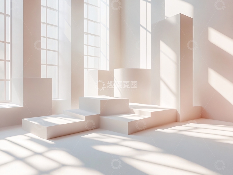 高清大图下载【趣麦麦图】极简白色室内场景