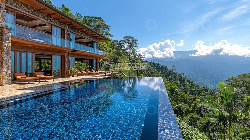 高清大图下载【趣麦麦图】山顶泳池别墅