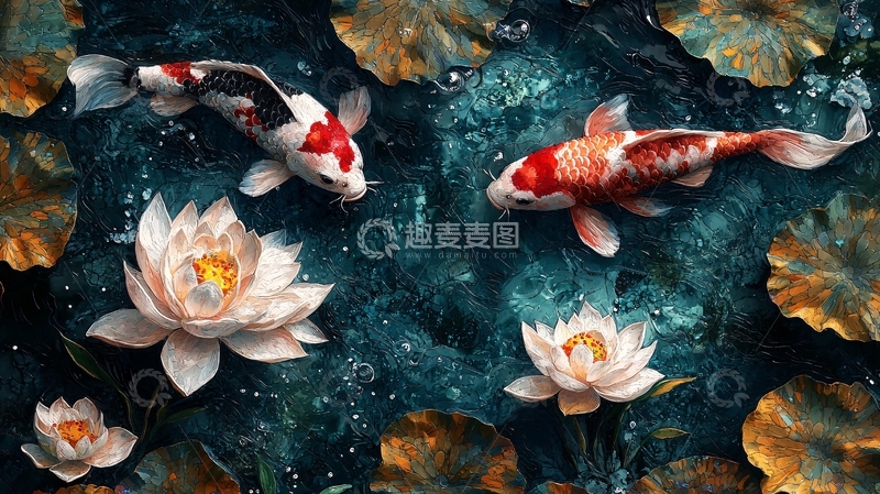 高清大图下载【趣麦麦图】锦鲤