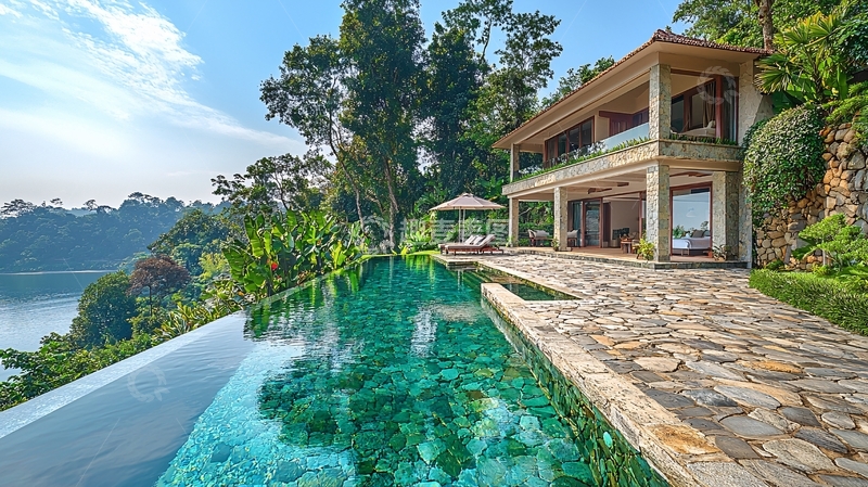 高清大图下载【趣麦麦图】山顶泳池别墅