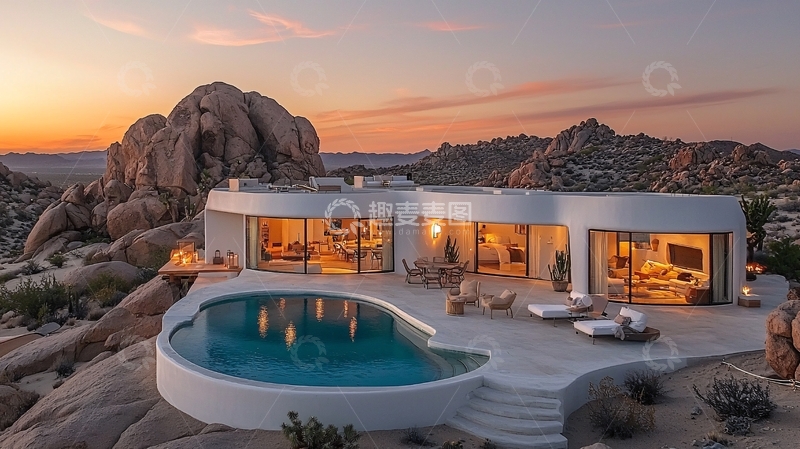 高清大图下载【趣麦麦图】沙漠豪宅