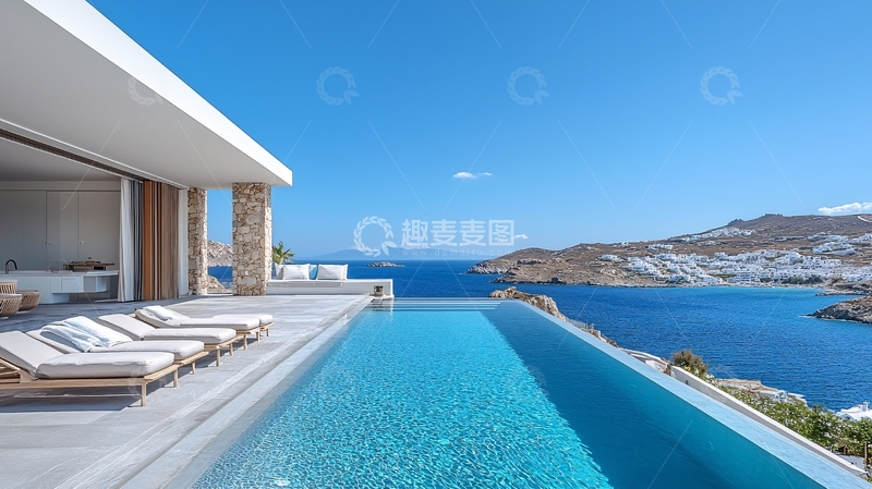 高清大图下载【趣麦麦图】海景别墅无边泳池